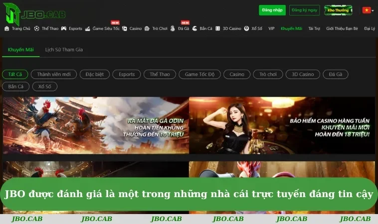 jbo duoc danh gia la mot trong nhung nha cai truc tuyen dang tin cay JBO được đánh giá là một trong những nhà cái trực tuyến đáng tin cậy